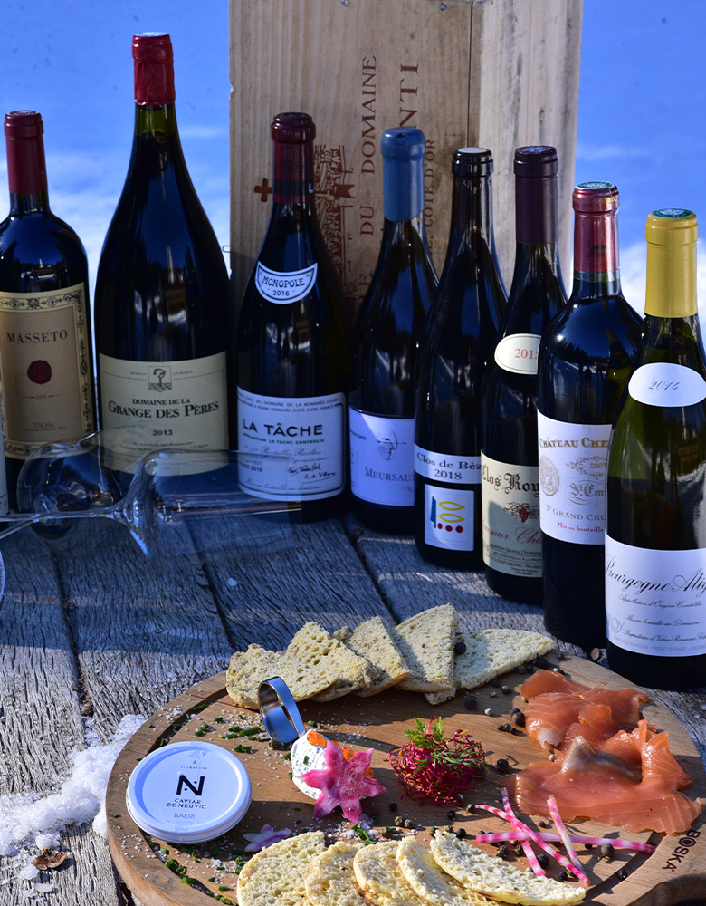Notre cave à vins unique dans notre restaurant à Méribel
